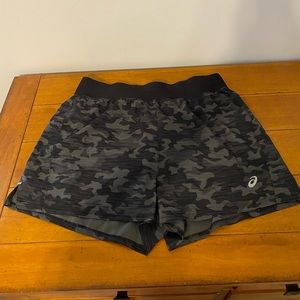 Asics camo running shorts